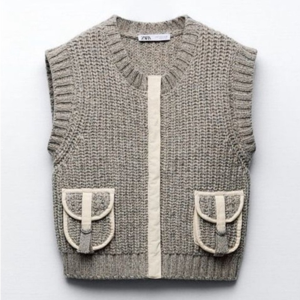 Zara Mixed Pocket Knit Vest